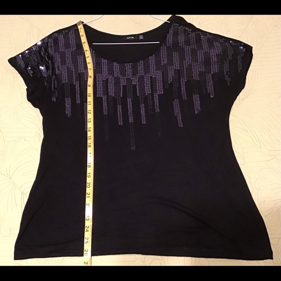 Apt 9 Sequined Tee 0X (Fits 16-18) - Picture 3 of 3